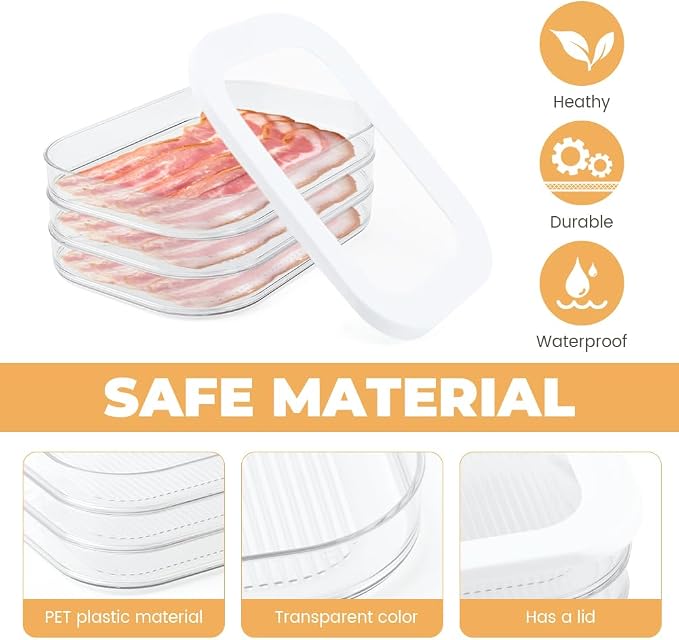 Deli Meat Container for Fridge, 3 Tier Stackable Clear Deli Meats Containers - Image 6
