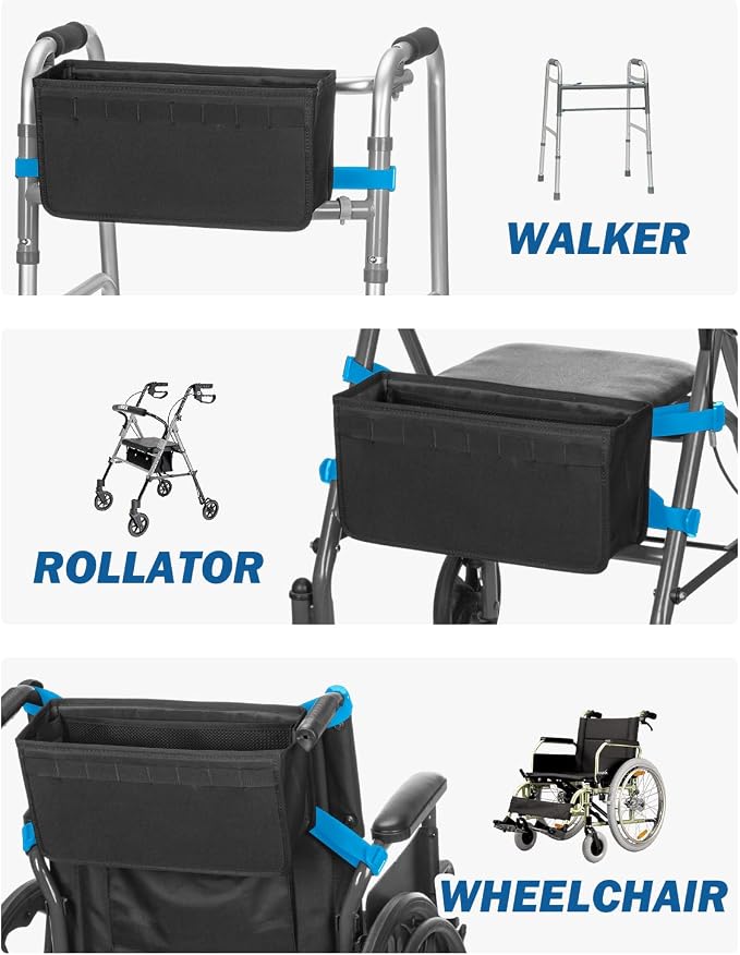 JOYTUTUS Walker Basket for Folding Walker, Basket for Walkers for Seniors - Image 4