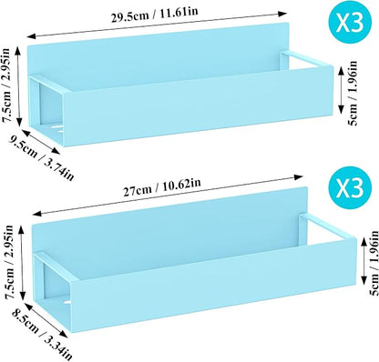 Metal Magnetic Spice Rack for Refrigerator Blue, 6 Pack | Magnetic Shelves - Image 7