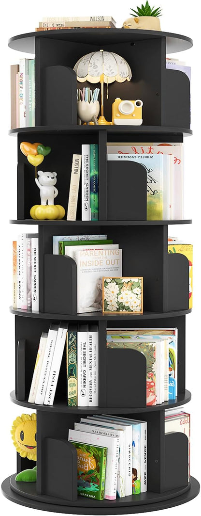 Aheaplus Rotating Bookshelf, 360 Display Wood Spinning Bookshelf Tower by Aheaplus