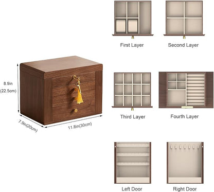 Black Walnut Wooden Jewelry Box, Wood Jewelry Organizer - Image 3