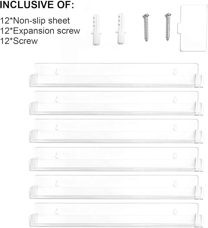 BTremary 15" Acrylic 6 Shelves Nail Polish Wall Mounted Holder Paint Organizer - Image 6