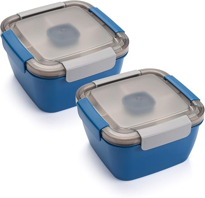 Salad Lunch Container To Go, 2 Packs 52-oz Salad Bowls to go by Freshmage