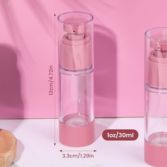 1oz 30ml Airless Pump Bottles, Refillable Leak Proof Travel Pump Bottle - Image 2