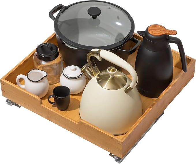 HOLDN’ STORAGE Bamboo Wooden Pull Out Cabinet Organizer 22"W x 21"D | Bamboo by HOLDN%E2%80%99STORAGE
