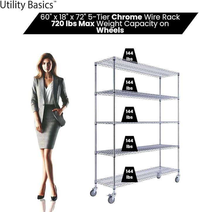 NSF Commercial 5-Tier Wire Shelving - Image 4