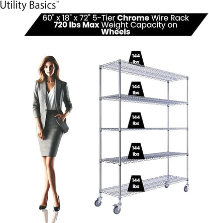 NSF Commercial 5-Tier Wire Shelving - Image 4