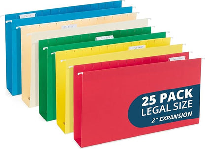 25 Blue Summit Supplies Legal Size Hanging File Folders by BlueSummitSupplies
