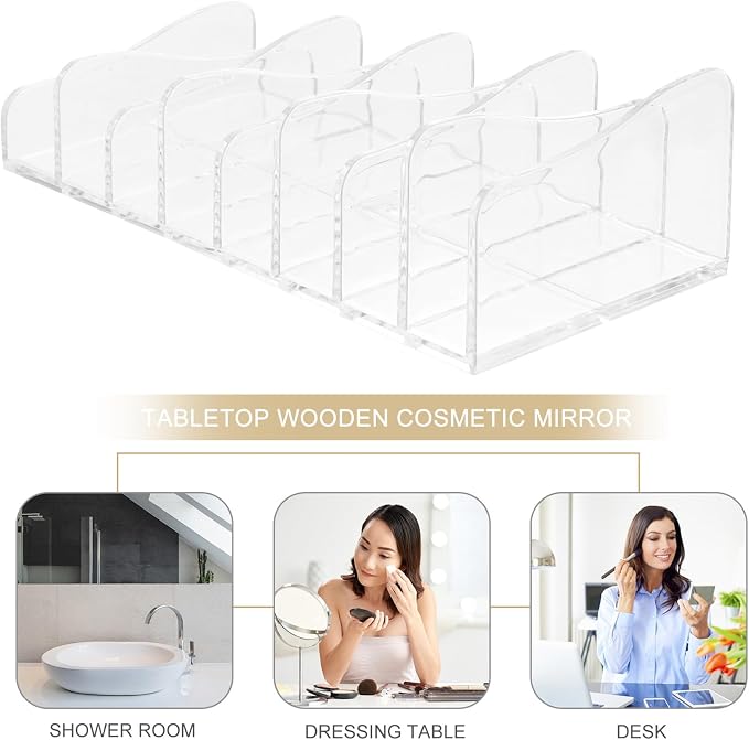 2pcs Divided Eyeshadow Palettes Organizer Stand Makeup Storage Rack - Image 8