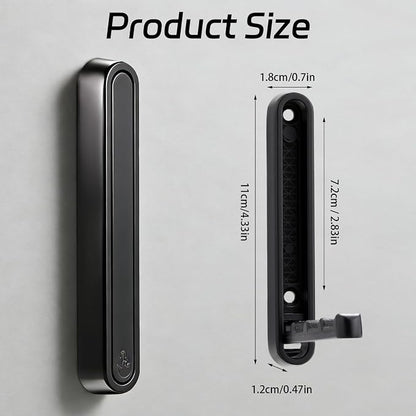 4.33 in Extended Folding Coat Hooks, 2 Pack Black Wall Hooks, Zinc Alloy | 90° - Image 2