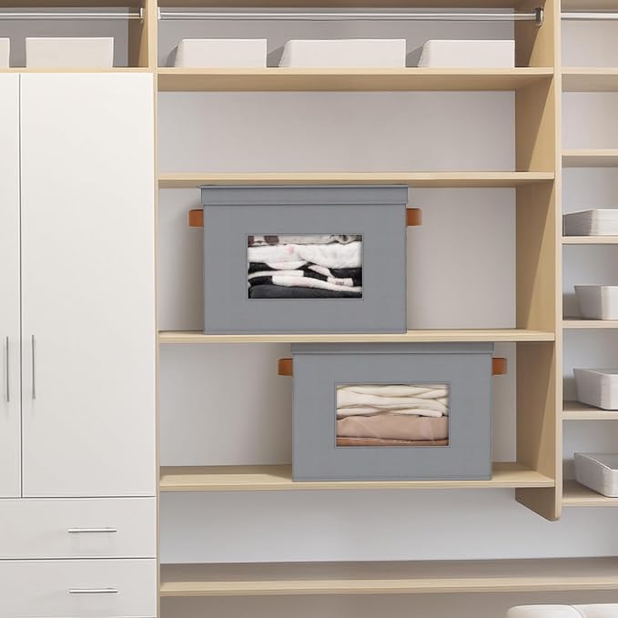 Univivi Storage Bins with Lids Collapsible Foldable Closet Storage Boxes - Image 5