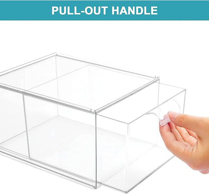 Clear Stackable Storage Drawers, 2 Pack Acrylic Drawers Desk Organizers Makeup - Image 6