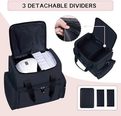 Large Cosmetic Bag with 4 Removable Case and 2 Removable Dividers Double Layer - Image 4