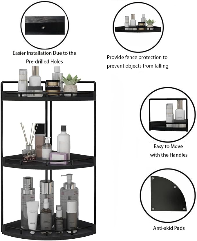 Dorhors Corner Bathroom Organizer Countertop, Vanity Counter Storage Shelf | 3 - Image 4