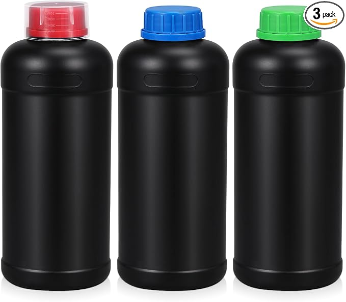 ASEVAT 33.8oz/1000ml HDPE Darkroom Chemical Storage Bottles Photographic by ASEVAT