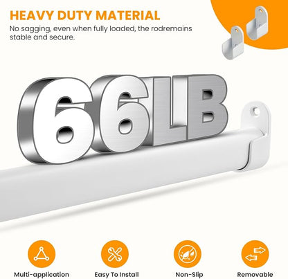 Oval Closet Rod for Hanging Clothes Adjustable Closet Rods 18 to 75 Inch Heavy - Image 5