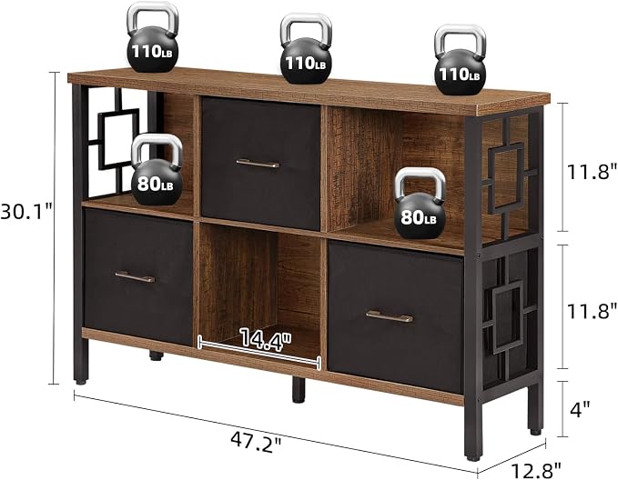 HOMISSUE 6 Cube Storage Organizer Shelf, Rustic Short Bookshelf - Image 2