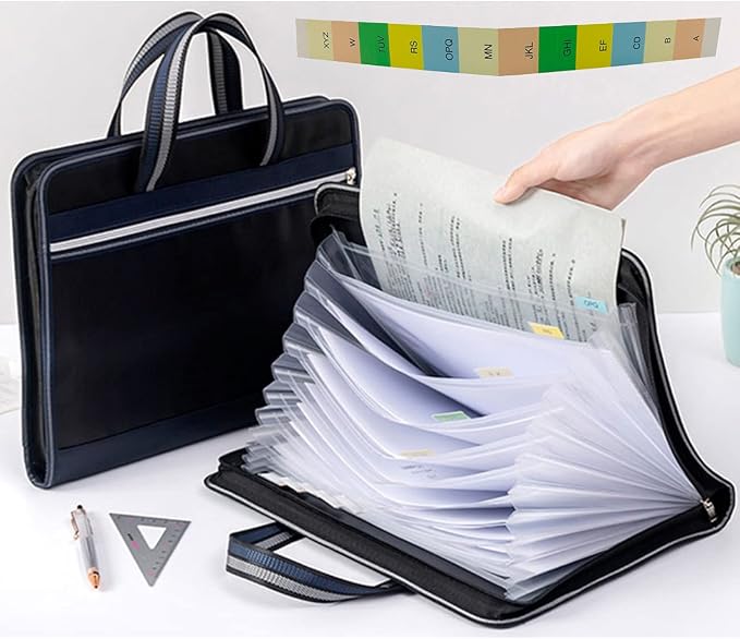 Canvas Expanding Files Organizer, Waterproof Accordion File Organizer - Image 3
