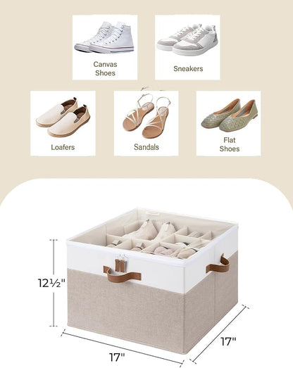 StorageWorks Shoe Organizer for Closet, Fits up to 16 Pairs, Shoe Cubby Storage - Image 3