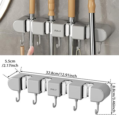 2Pcs Broom Holder Wall Mount, No-Drilling Self-Adhesive Mop and Broom Storage - Image 8