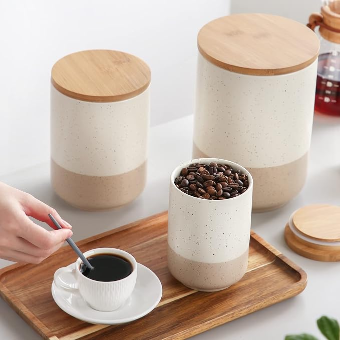 vancasso Sabine Small Ceramic Canister - 18 oz Kitchen Storage - Image 6
