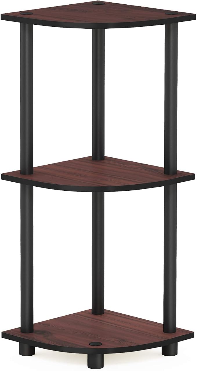 Furinno TURN-N-TUBE Corner Shelf, 3-Tier Corner Bookshelf, Display Storage - Image 6