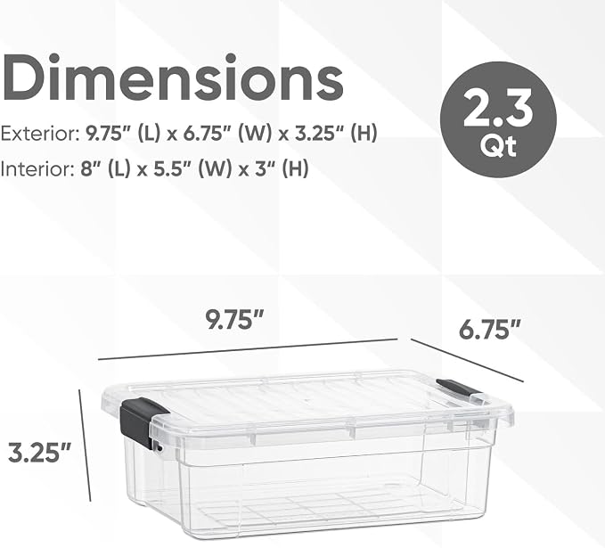 Superio 2.3 Qt Clear Plastic Storage Bin - Image 2