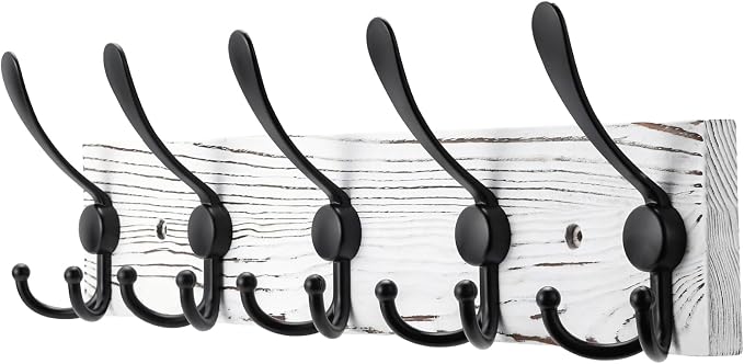 Coat Rack Wall Mount Wooden Hat Rack by Kuhome