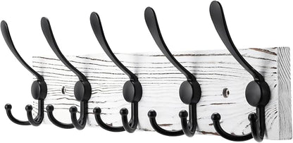 Coat Rack Wall Mount Wooden Hat Rack by Kuhome