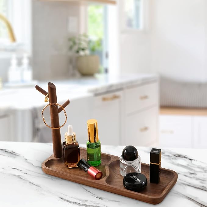 Walnut Wood Key Tray for Entryway Table, Jewelry Tray, Catchall Tray - Image 6