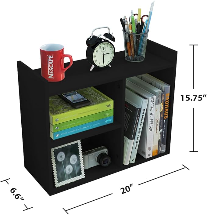Jerry & Maggie Cubic 3-Tier Wooden Desk Organizer – Jet Black Free-Standing - Image 2