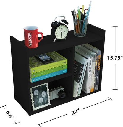 Jerry & Maggie Cubic 3-Tier Wooden Desk Organizer – Jet Black Free-Standing - Image 2