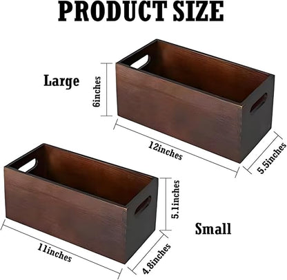 Set of 2 Nesting Wooden Storage Crates - Image 2