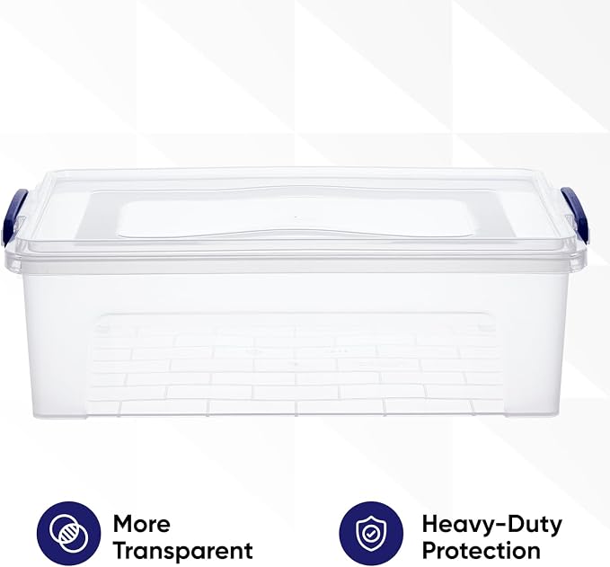 Superio Storage Bins with Lids- Clear Boxes - Image 6