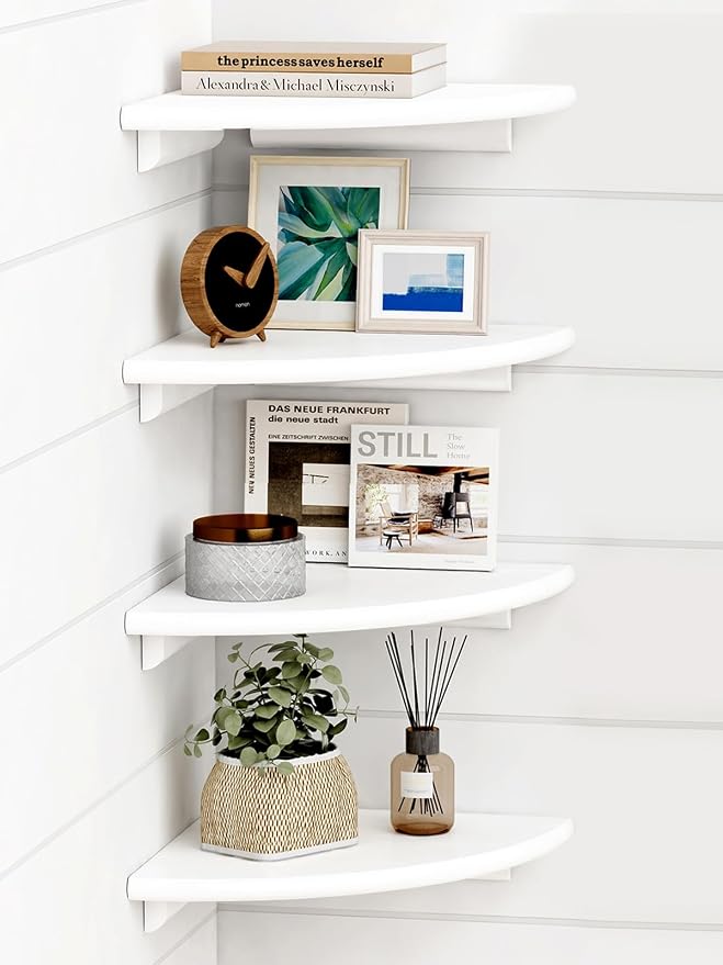 Forbena White Corner Floating Shelves by Forbena