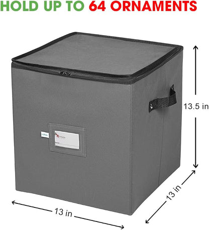Christmas Ornament Storage Box, 4 Individual Trays Xmas Storage Container - Image 6