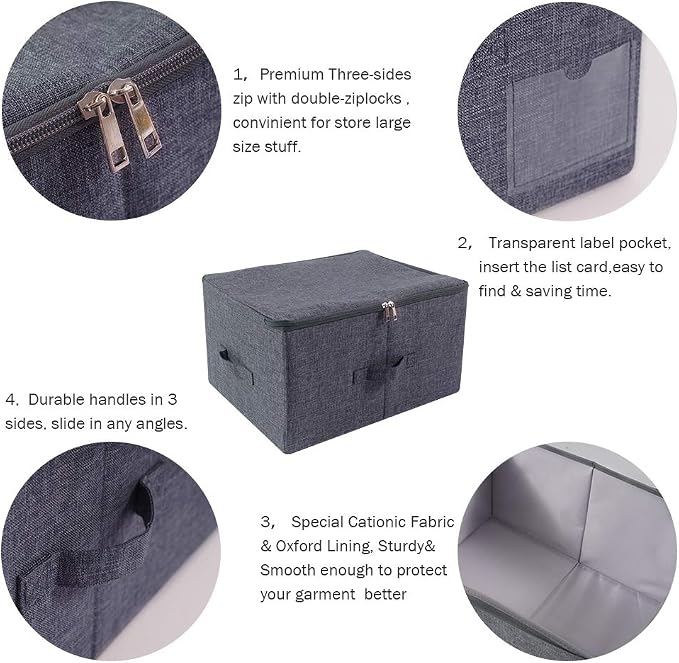 iwill CREATE PRO Pack of 2, Fabric Folding Washable Clothes Storage Boxes - Image 3