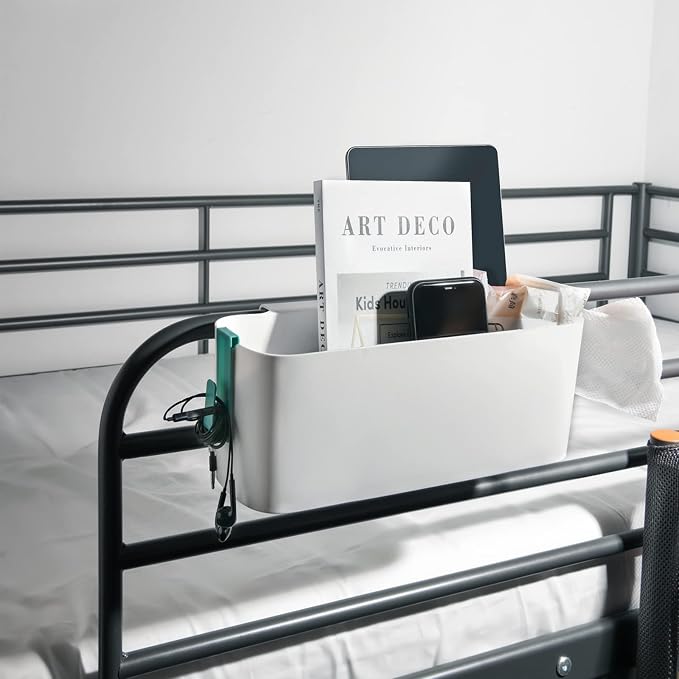 Yopay 2 Pack Bedside Caddy Organizer, Plastic Bunk Bed Shelf, Dorm Bedside - Image 5