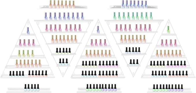 10PCS Triangular Nail Polish Racks, 5 Tiers Wall-Mounted Nail Polish Racks by Unknown