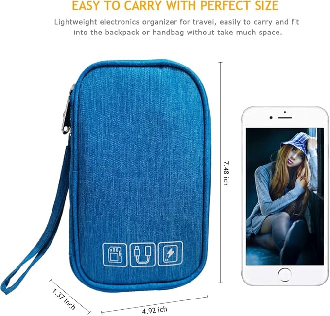 Electronic Organizer Bag Cable Organizer Travel Cord Organizer Case Pouch - Image 4
