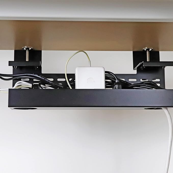 AEONS Under Desk Cable Management Tray Wire Cord Organizer Removable C Clamp - Image 5