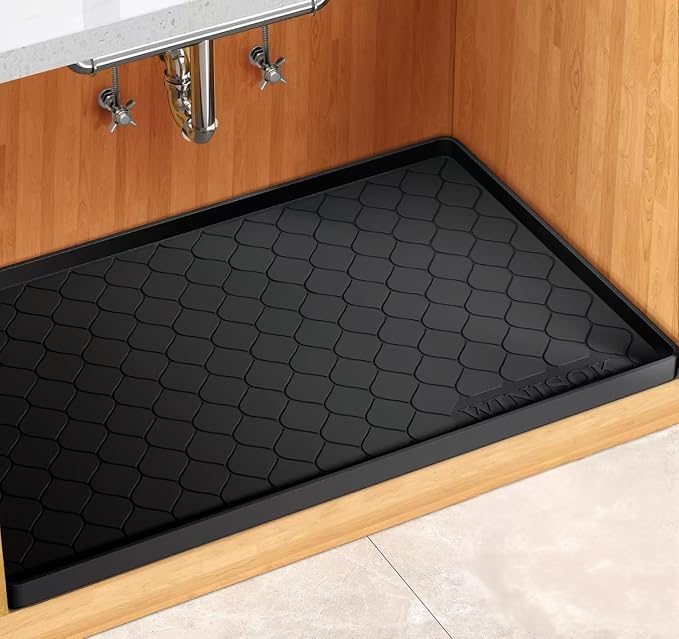 Silicone Under Sink Mat 28" x 19", kitchen Essentials and Gadgets, Shelf liner by Winisok