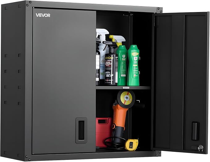 VEVOR Metal Wall Cabinet, 30W x 12.2D x 30H Inch, Steel Floating Hanging by VEVOR