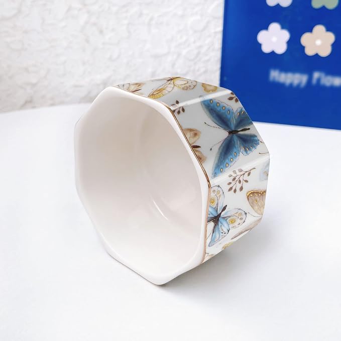 Ceramic Paper Clip Holder Gold Line Paper Clip Dispenser Organizer - Image 3