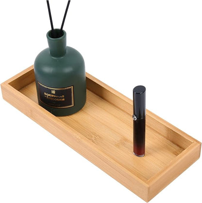 Natural Bamboo Vanity Tray, Sink Tray, Smooth and Thick Wooden Tray by Unknown