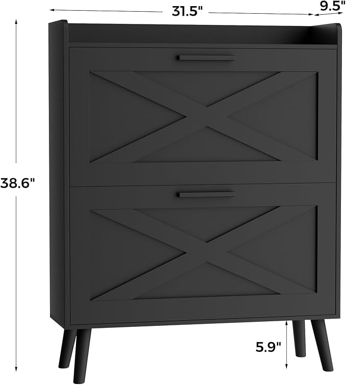Homleke Farmhouse Shoe Storage Cabinet - Image 2