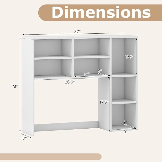 Tangkula Desktop Bookshelf, 3-Tier Desk Display Rack Organizer - Image 3