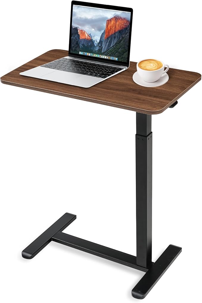 Overbed Table with Hidden Wheels, Height Adjustable Medical Bed Table Hospital - Image 8