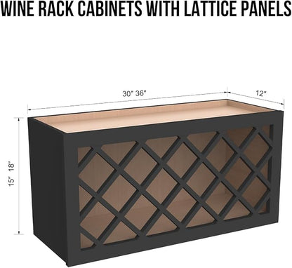 Solid Wood RTA Wine Bottle Rack Wall Cabinet - Image 3
