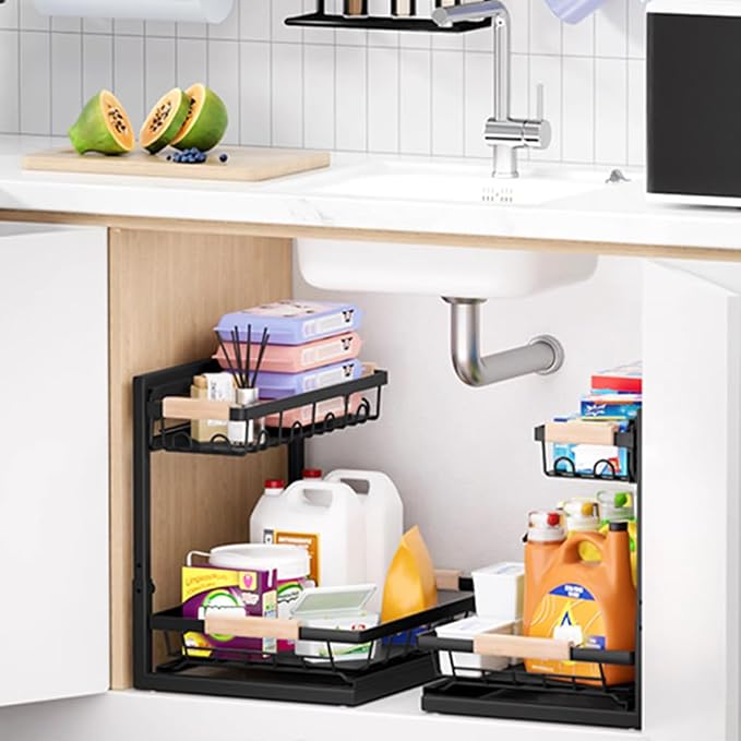 Expandable 2-Tier Under-Sink Organizer by Unknown